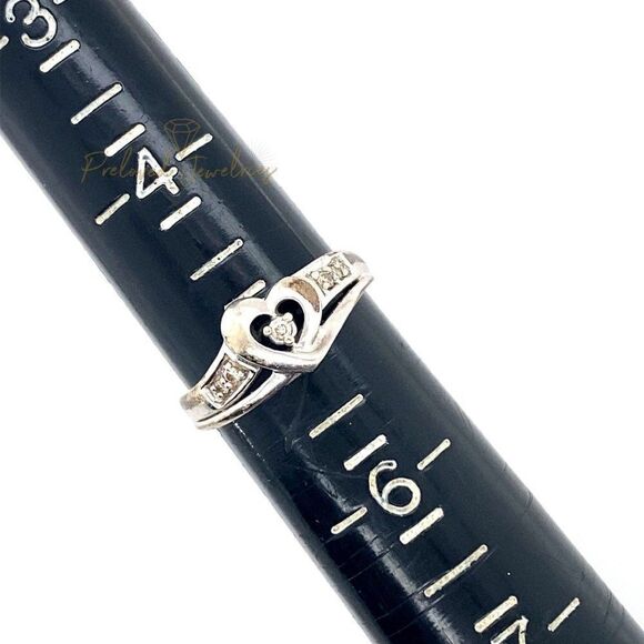 10k Heart with Diamonds Ladies Ring - Picture 10 of 10